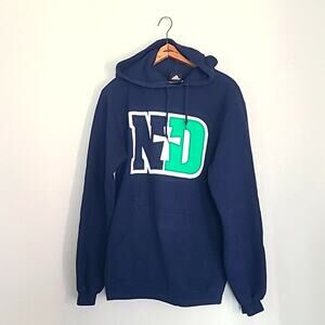 Mens Adidas Hoodie Notre Dame Medium‎ Navy Blue Sweatshirt Long Sleeve